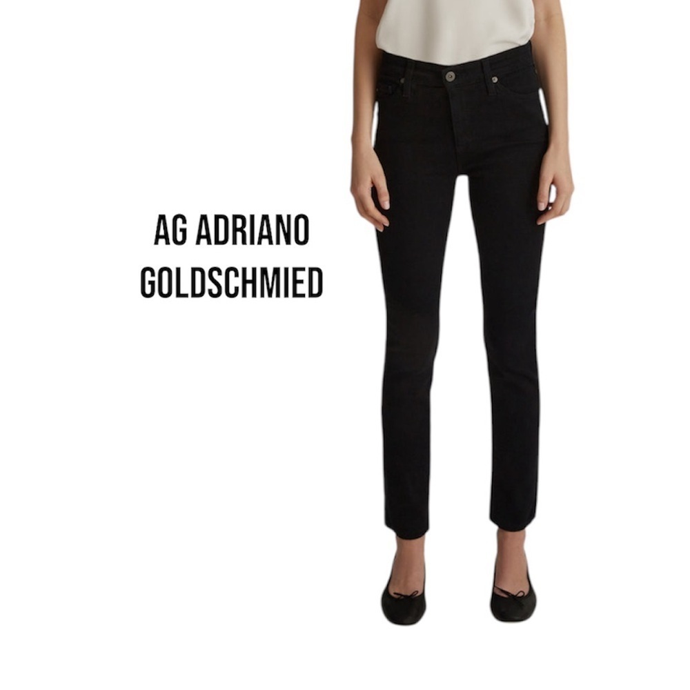 AG Mari Crop High Rise Slim Straight | Black | Womenβs 28